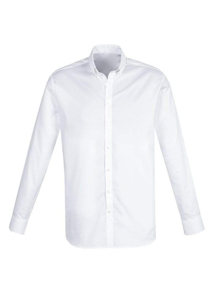 Biz Collection Camden Mens L/S Shirt S016ML Corporate Wear Biz Care White XS 